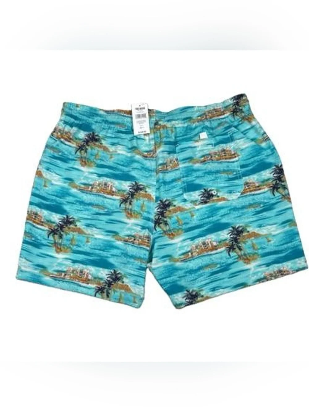 NWT! Todd Snyder Weekend Swim Shorts 5” Island Print Blue Men’s Size L Beach